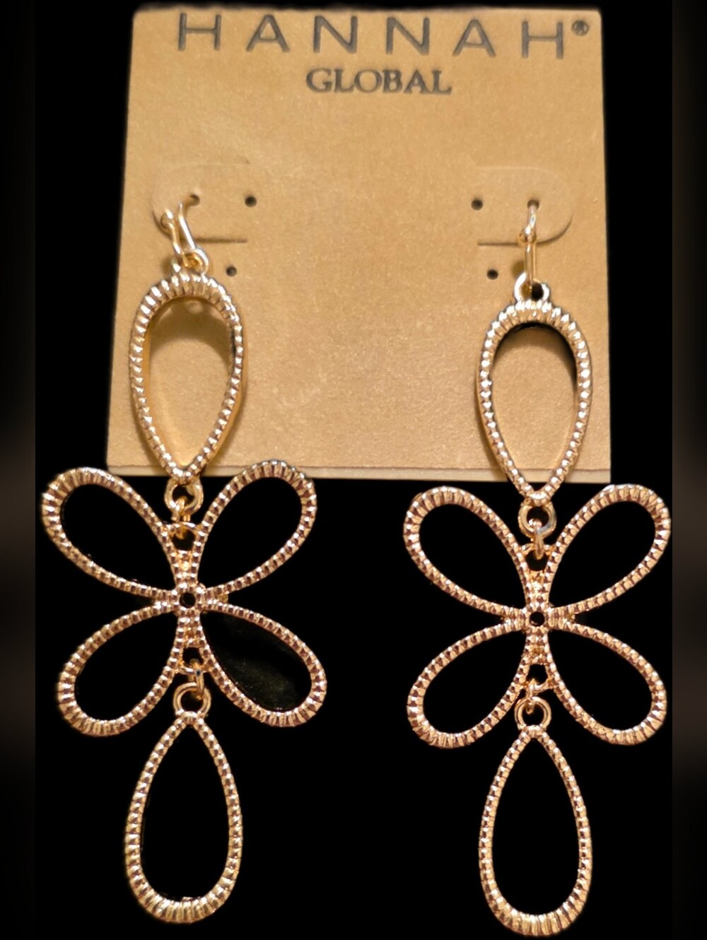 Rose Gold Flower Drop Earrings